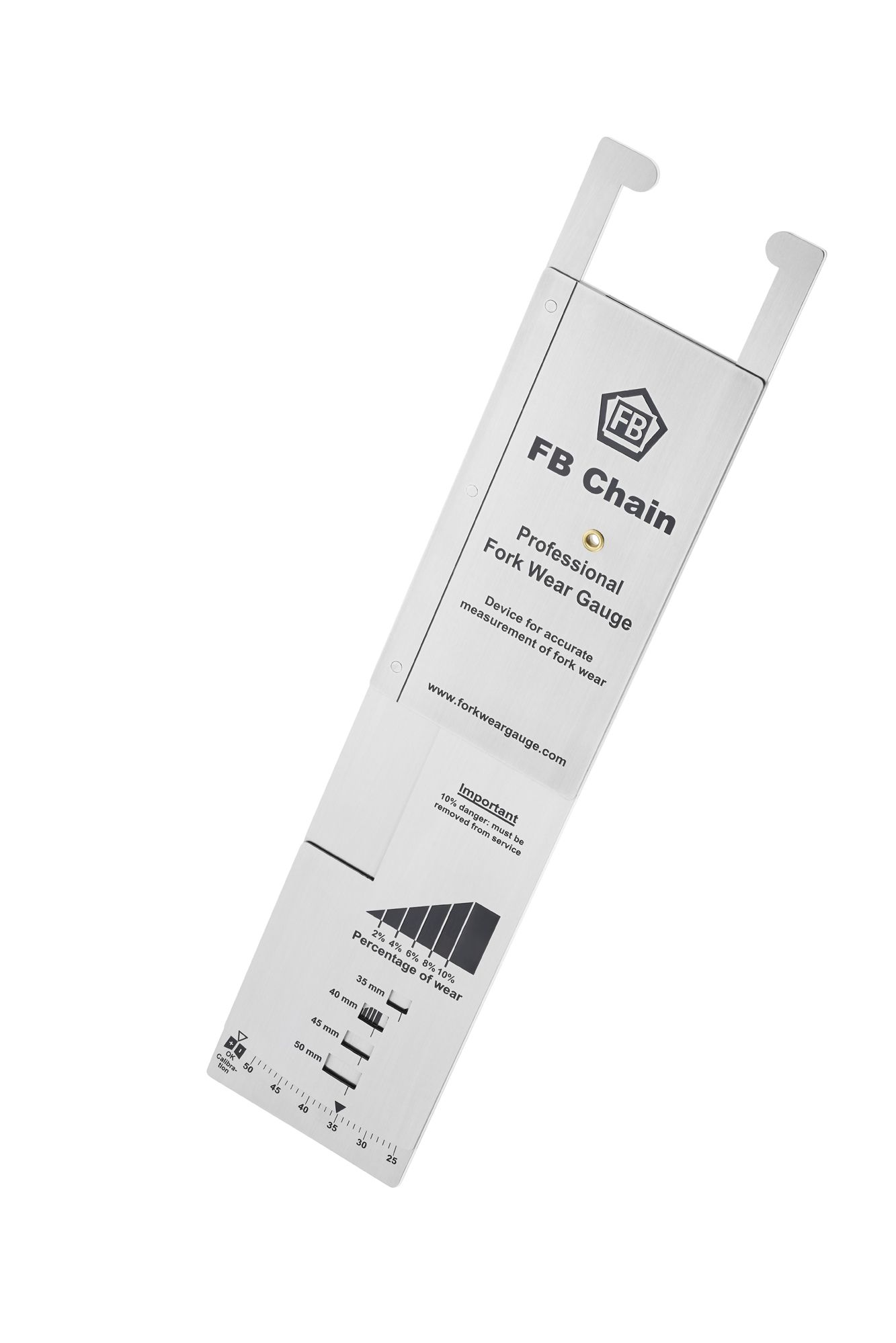 FB-Gabelzinkenmesslehre Metall / Englisch