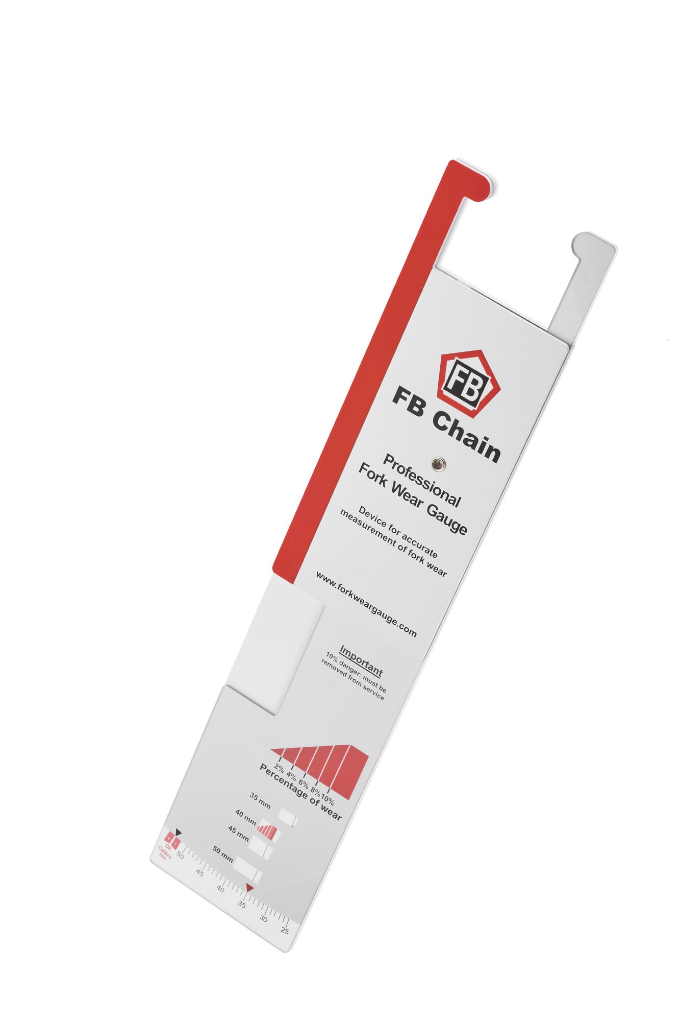 FB-Gabelzinkenmesslehre Kunststoff / Englisch